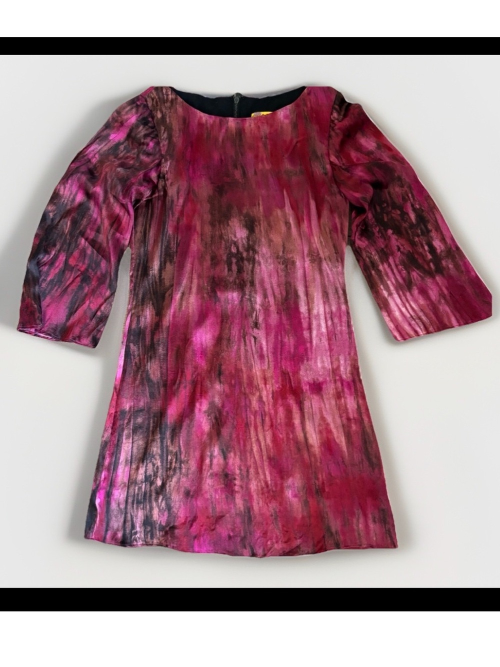 Alice + Olivia Silk Shift Tunic Watercolor dress Dress boho Pink Black Sz S